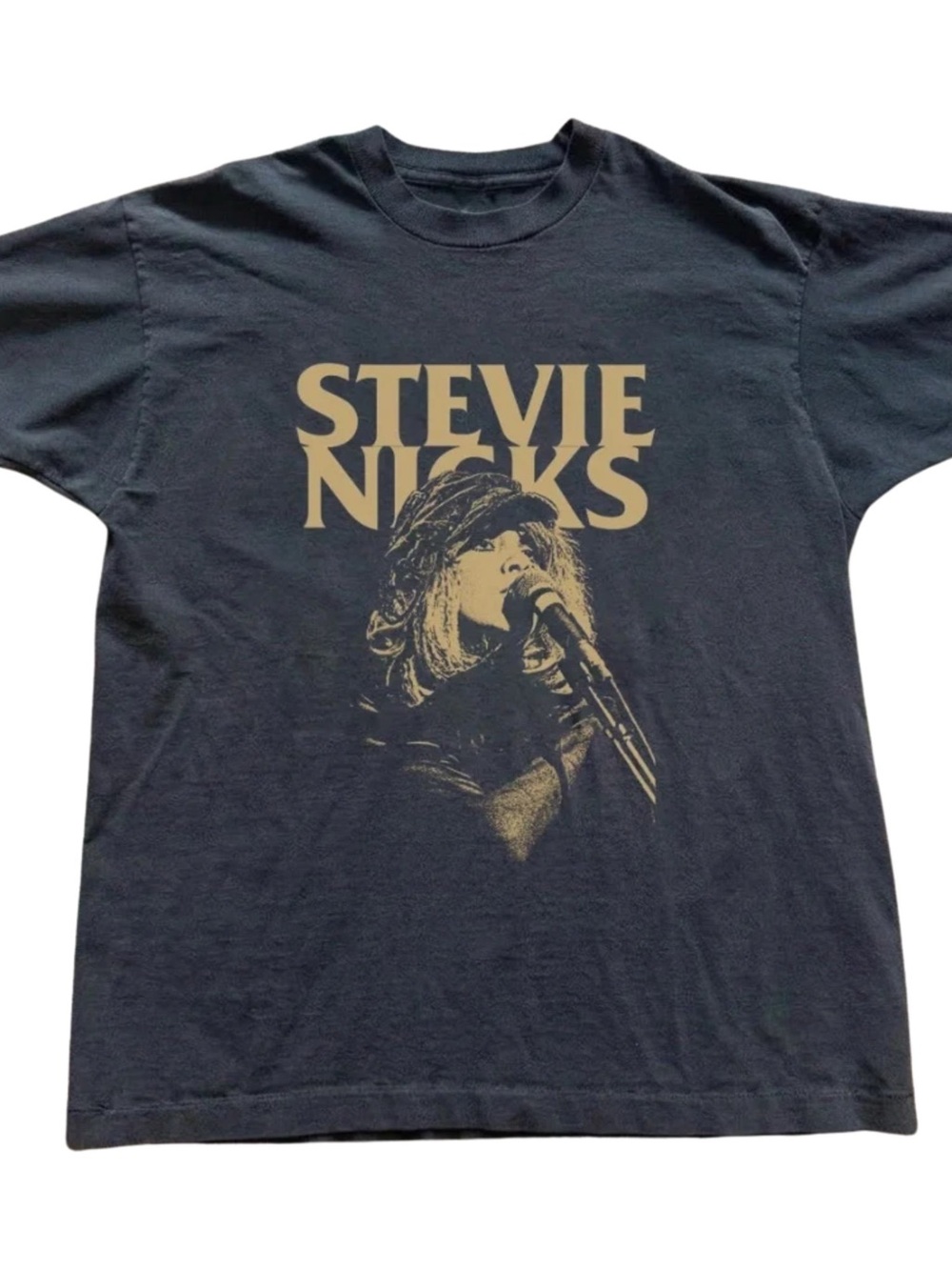 Gildan Stevie Nicks Black Tee with Gold Print